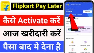 Flipkart Pay Later Kaise Activate Kare 2024  How to Activate Flipkart Pay Later Online [upl. by Llatsyrc]