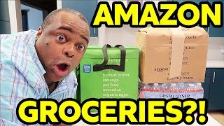 SERIOUSLY GROCERIES FROM AMAZON Trying Amazon Fresh [upl. by Garlanda]