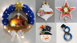 5 Christmas wreath making idea with simple materials DIY Affordable Christmas craft idea🎄245 [upl. by Ecnahs]