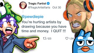 How Pewdiepie’s Drawings Made Half The Art Community Quit  Mohammed Agbadi Reaction [upl. by Nodal]