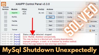 MySQL Shutdown Unexpectedly SOLVED 100  2024 Updated [upl. by Underwood]