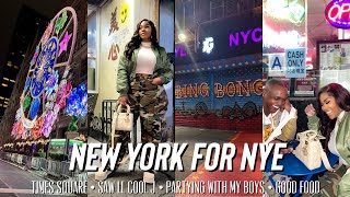 TRAVEL VLOG  BRINGING IN 2024 IN NEW YORK • TIMES SQUARE • AMAZING NY FOOD • SAW LL COOL J [upl. by Ydnys]