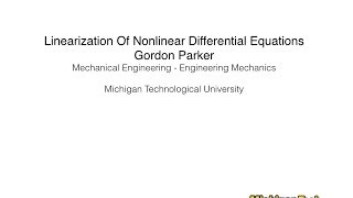 Linearization of Nonlinear Differential Equations [upl. by Ehgit473]