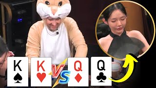 POKER QUEEN Goes ALL IN and Loses Massive Pot at Live Cash Game [upl. by Petrick]