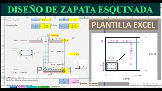 Diseño de ZAPATA ESQUINADA concreto II plantilla excel [upl. by Aitsirk260]