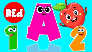 Learn ABC Phonics Shapes Numbers Colors  Preschool Learning Videos For 3 Year Olds  kidsvideos [upl. by Vala]