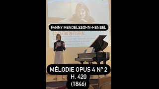 MÉLODIE OPUS 4 Nº 2 H 420  Fanny MandelssohnHensel [upl. by Alric]