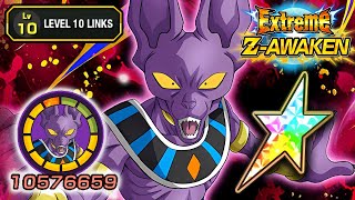 100 EZA INT BEERUS LEVEL 10 LINKS  STICKER EFFECT Dragon Ball Z Dokkan Battle [upl. by Tabib214]