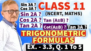 EX 33  TRIGONOMETRIC FUNCTIONS  L 08 Class 11 Maths  Formulas Of Trigonometry mathsquide [upl. by Aitetel189]