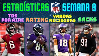 Estadísticas Semana 9 NFL 2024  Líderes en yardas TDs y más [upl. by Claretta]