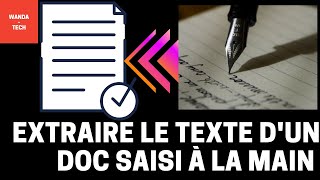 Comment extraire et numériser le texte écrit à la main sur un document [upl. by Mhoj806]