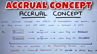 Accrual Concept EXPLAINED  By Saheb Academy [upl. by Kimberlee]