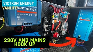 FULL CAMPER CONVERSION How to install 230V and Hook up with a VICTRON inverter  charger [upl. by Atiuqal]