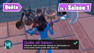 RÉUSSIR MALGRÉ LE BUG  Recevoir votre prochain objectif au Sanctuaire Fortnite Chapitre 3 saison 1 [upl. by Aryk]