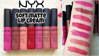 NYX Soft Matte Lip Cream  Swatches amp Review [upl. by Anauqat710]