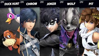 Super Smash Bros Ultimate  Duck Hunt VS Chrom VS Joker VS Wolf VS Pit [upl. by Socem]