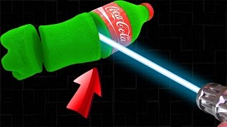 Cola Flasche aus Kinetischem Sand VS Laser [upl. by Eedissac]