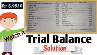 Trial Balance SolutionFor class 8 9 amp 10 [upl. by Roland923]