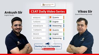 CSAT Regularity Series  For UPSC 2024 [upl. by Delcina]