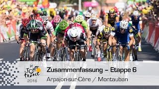 Zusammenfassung  Etappe 6 ArpajonsurCère  Montauban  Tour de France 2016 [upl. by Hnahym]