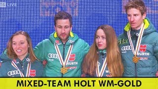 Deutschland holt Gold im Mixed  Ski WM 2019  Markus Eisenbichler  Katharina Althaus  Karl Geiger [upl. by Beale]