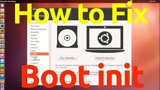 Fix No init Found  Boot init  Ubuntu 1204 amp 1210 [upl. by Rehpotsirahc]