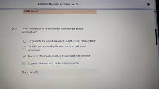 Encoder Decoder ArchitectureQuiz [upl. by Llechtim303]