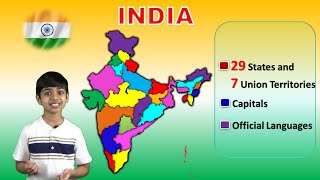 States of INDIA How to Learn  States amp Union Territories  Capitals amp Languages  Geography [upl. by Correna]