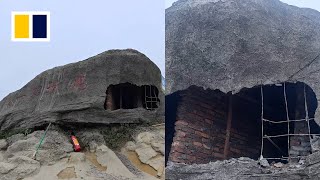 Rock on popular Chinese mountain exposed as fake shocking visitors [upl. by Woodcock]