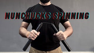 Nunchucks spinning tutorial  Nunchaku practice [upl. by Enilada]