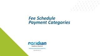 Fee Schedule Payment Categories [upl. by Immot850]