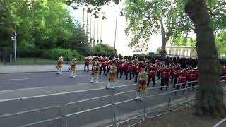 Beating Retreat 2023 massed bands of the Guards Division marching from Wellington Barracks [upl. by Vivyan]