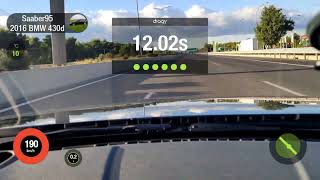 BMW 430d acceleration stage1 100200 Kmh with Dragy GPS [upl. by Laup]