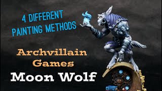 Painting Archvillain Games Moon Wolf  4 Miniature Painting Methods [upl. by Cleopatre]