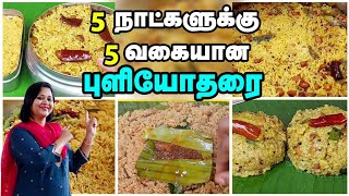 5 வகையான புளி சாதம் Kovil Puliyodharai  Pulikachal Puli Sadam Lunch box recipesகோவில் புளியோதரை [upl. by Meris]