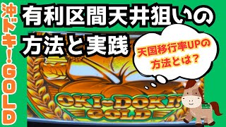 【沖ドキ！GOLD】有利区間天井狙いの方法と実践した結果【モード打ち方期待値やめどきリスク考察】 [upl. by Bari245]