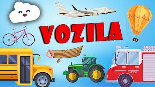 🚗 Učimo vozila 🚂✈️🚤🏎️  Prijevozna sredstva  Vozila za djecu  Mama Medo nas uči 🐻 [upl. by Jeffery438]