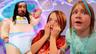 DAD accidentally eats MAGiC BABY PUFFS Adley amp Niko turn into MEGA BABiES with crazy Super Powers [upl. by Armbruster]