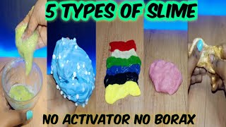 5 Types of slime  No borax No Activator  Homemade slime slime trending youtube Homemadeslime [upl. by Frager]