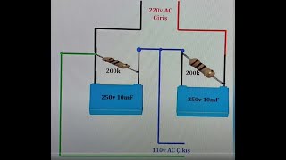 220v to 110v çevirici yaptık [upl. by Gorrono]