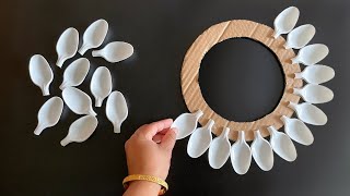 Beautiful Wall Hanging Craft Using Plastic Spoons  Paper Craft For Home Decoration  DIY Wall Decor [upl. by Knowlton299]