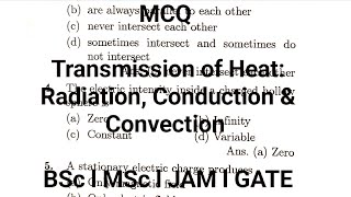 MCQ Transmission of Heat Radiation Conduction amp Convection BSc l MSc l JAM l GATE [upl. by Gilmour191]