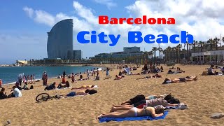 Barcelona Beach Walk at Playa de Sant Sebastià in May 2021 [upl. by Ribaudo]