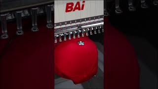 Quality in every detail This red hat’s embroidery was completed flawlessly with no thread breaks [upl. by Kcerred]