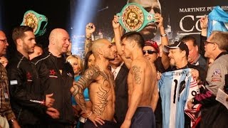 Cotto vs Martinez weigh in video and face off [upl. by Kurland]