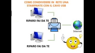 Come condividere una stampante in rete collegandola solo con il cavo usb al pc  tutorial very easy [upl. by Anson]