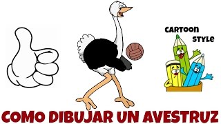 Como Dibujar un Avestruz  How to Draw an Ostrich  Cartoon Style [upl. by Ennahtur]