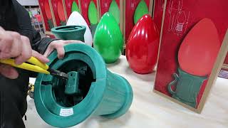 2024 Home Depot GIANT Holiday Christmas bulb Modify for 120v with cord and socket BEST method [upl. by Anirbed]