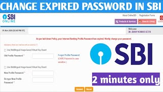 How to Change Expired Password in SBI online 2024Sbi Profile and Login password change kaise kare [upl. by Iidnarb]