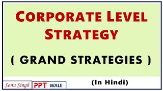 CORPORATE LEVEL STRATEGY IN HINDI  Grand Strategies  Strategic Management SM  BBAMBA  ppt [upl. by Adlih199]